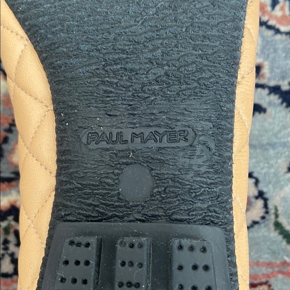 Paul Mayer quilted ballet flats tan black size 8 - Picture 9 of 12